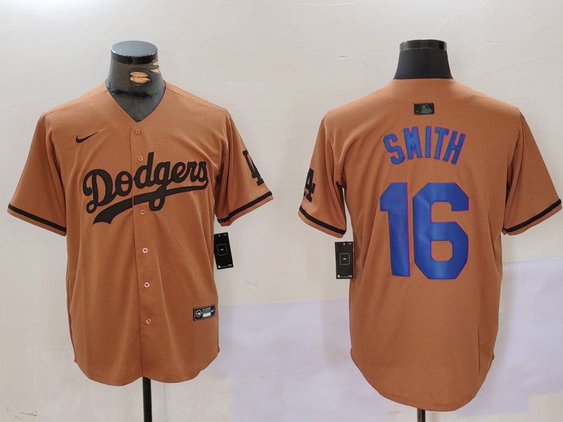 Men's Los Angeles Dodgers Will Smith #16 Brown Jersey